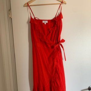 Strappy Cotton Wrap Dress